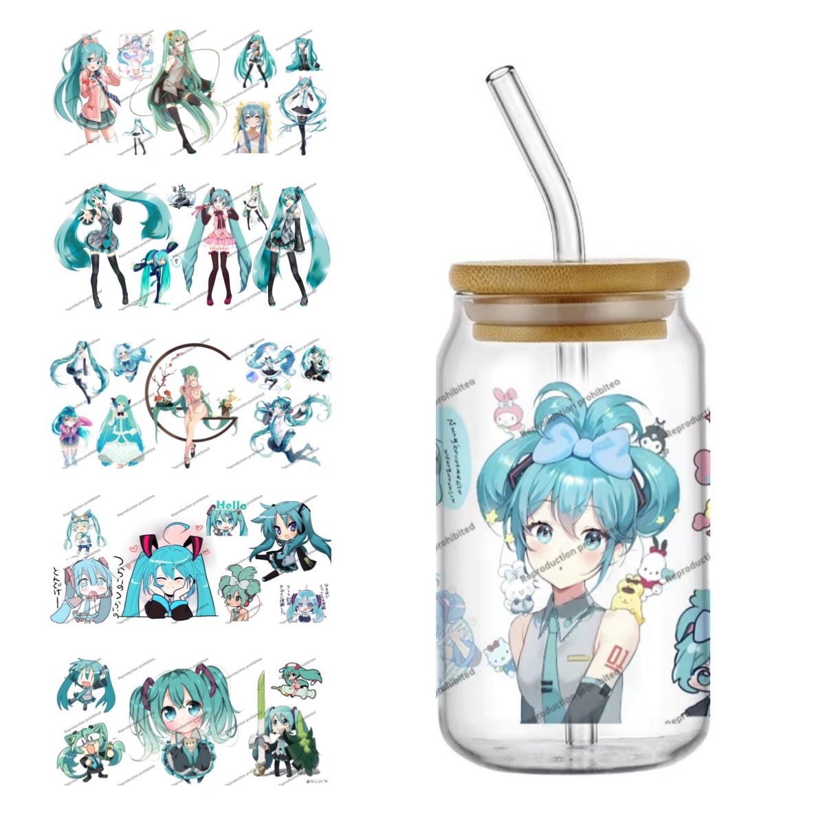 Rdta Tank Glass - Наклейки для стаканов Hatsune Miku UV